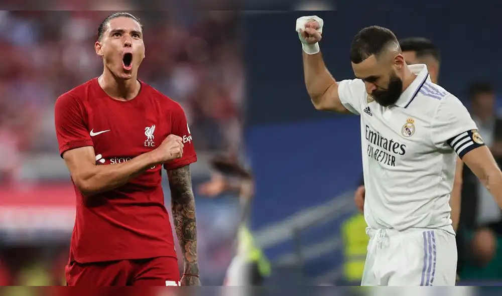 Darwin Núñez y Karim Benzema son las cartas de gol de Liverpool y Real Madrid, respectivamente. Foto: composición LR/EFE