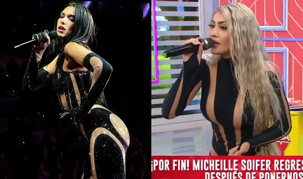 Michelle Soifer fue a "América hoy" con un notorio vestido negro. Foto: composición LR/Artus Mistok/captura de América TV - Video: América TV Michelle Soifer fue a "América hoy" con un notorio vestido negro. Foto: composición LR/Artus Mistok/captura de América TV - Video: América TV