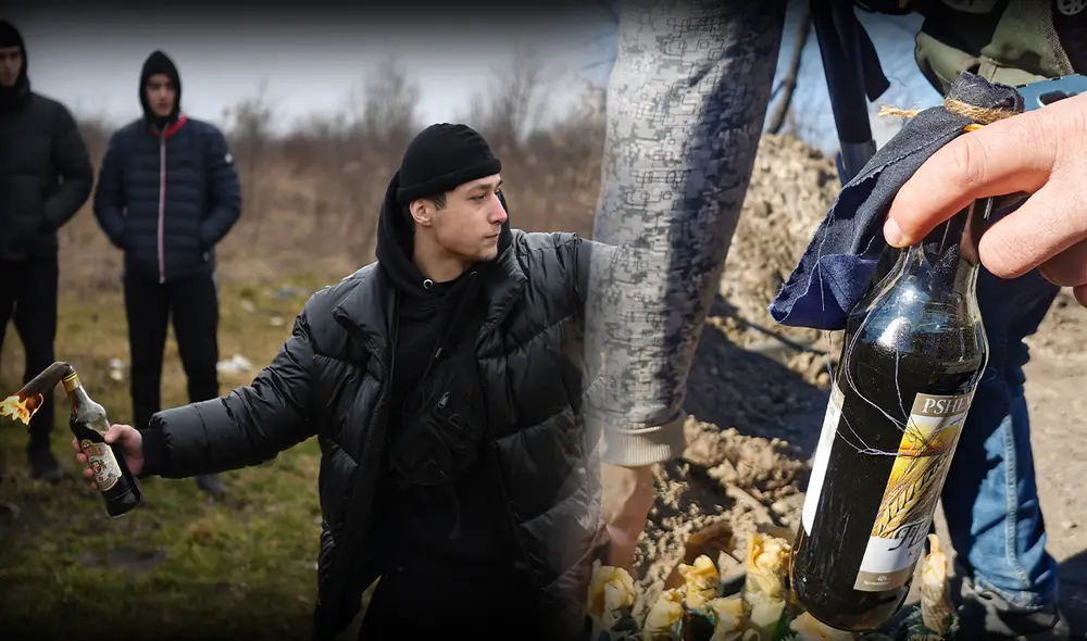 Durante la guerra, ciudadanos ucranianos han utilizado y fabricado cócteles molotov contra el Ejército ruso. Foto: composición LR/AFP