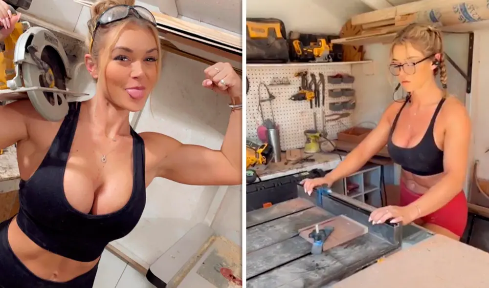 La conejita de madera es una talentoza carpintera que desentona con sus colegas en redes sociales por su forma de vestir. Foto: composición LOL / Instagram: @woodbunnyy La conejita de madera es una talentoza carpintera que desentona con sus colegas en redes sociales por su forma de vestir. Foto: composición LOL / Instagram: @woodbunnyy