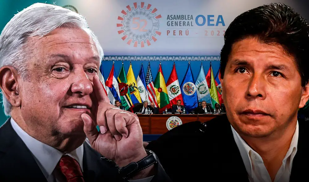 El presidente de México, Andrés López Obrador, criticó durante a la OEA. Foto: composición LR/AFP/EFE El presidente de México, Andrés López Obrador, criticó durante a la OEA. Foto: composición LR/AFP/EFE