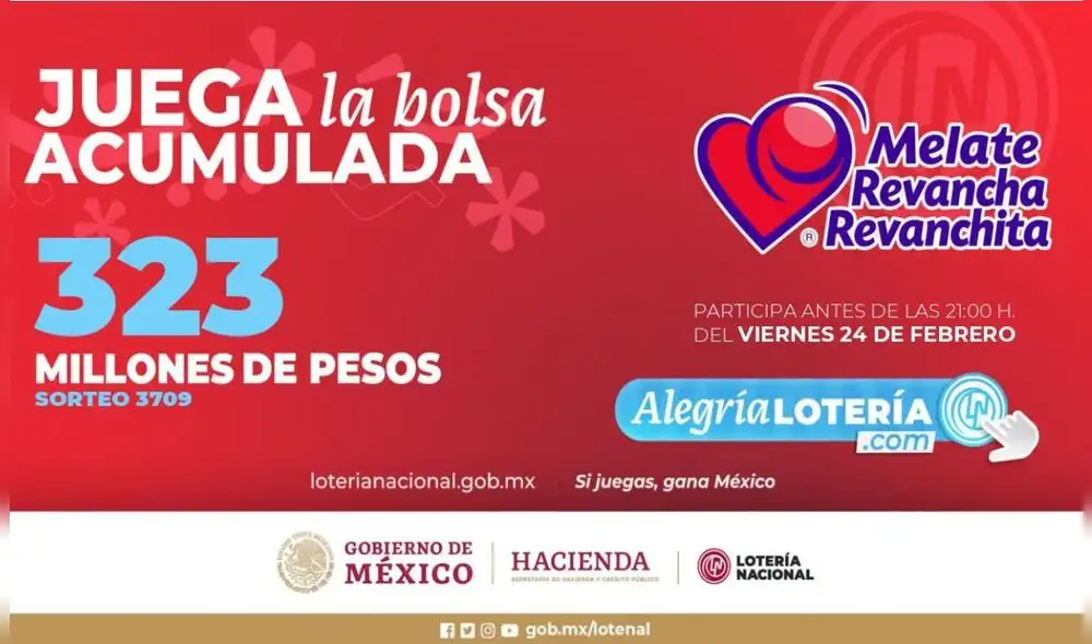 Conoce los resultados del Melate Revancha y Revanchita de este viernes 24 de febrero. Foto: Lotenal Conoce los resultados del Melate Revancha y Revanchita de este viernes 24 de febrero. Foto: Lotenal