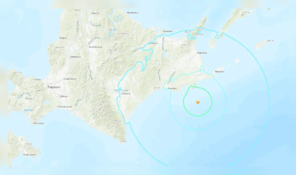 Fuerte sismo remece Japón. Foto: USGS Fuerte sismo remece Japón. Foto: USGS