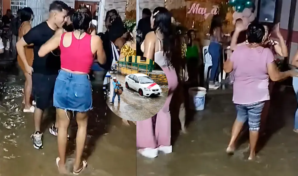 Ciudadanos de Piura bailan bajo la intensa lluvia. Foto: composición LR/Steffano Trinidad Ciudadanos de Piura bailan bajo la intensa lluvia. Foto: composición LR/Steffano Trinidad
