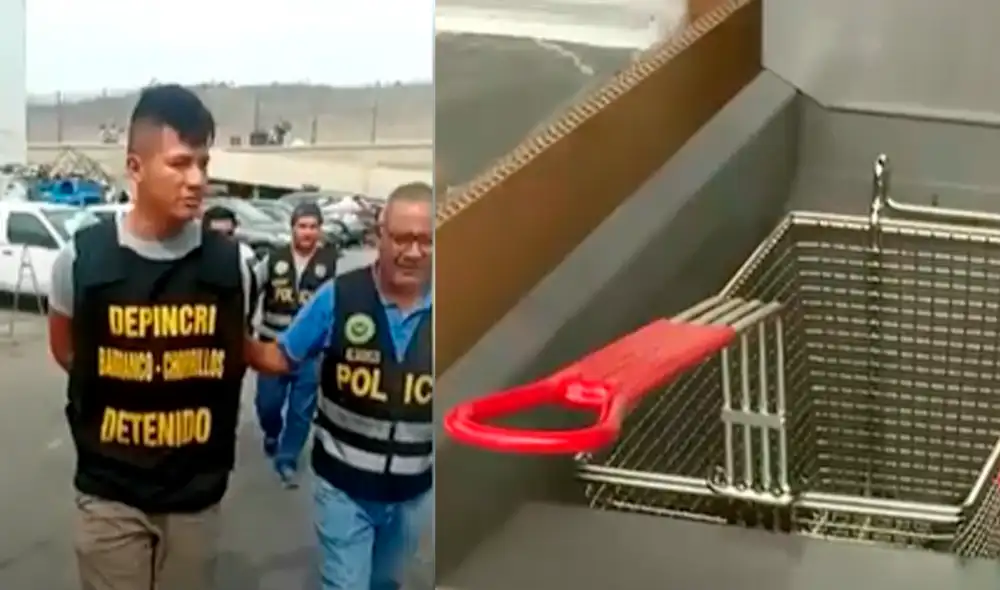 Delincuente fue capturado antes de que vendiera la mercadería. Foto: captura de América Delincuente fue capturado antes de que vendiera la mercadería. Foto: captura de América