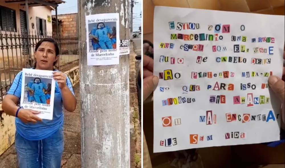 La mujer brasileña denunció por redes sociales que su hijo fue secuestrado. Foto: Tik Tok/composiciónLR