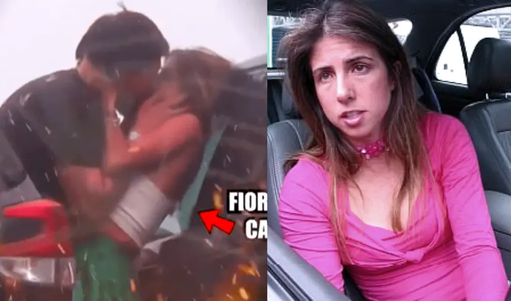 Fiorella Cayo se incomodó con reporteros tras beso con nuevo galán. Foto: composición LR/ captura de Willax TV Fiorella Cayo se incomodó con reporteros tras beso con nuevo galán. Foto: composición LR/ captura de Willax TV