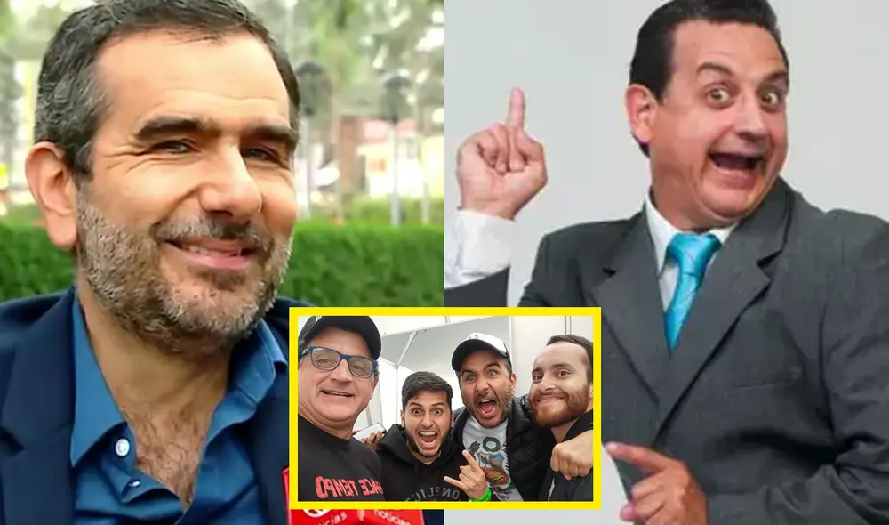 Giovanni Ciccia y Sergio Galliani, Diego Montalbán y Miguel Ignacio de "Al fondo hay sitio", fundaron la banda de rock Chabelos. Foto: composición La República/América Televisión/Twitter @giovanniciccia