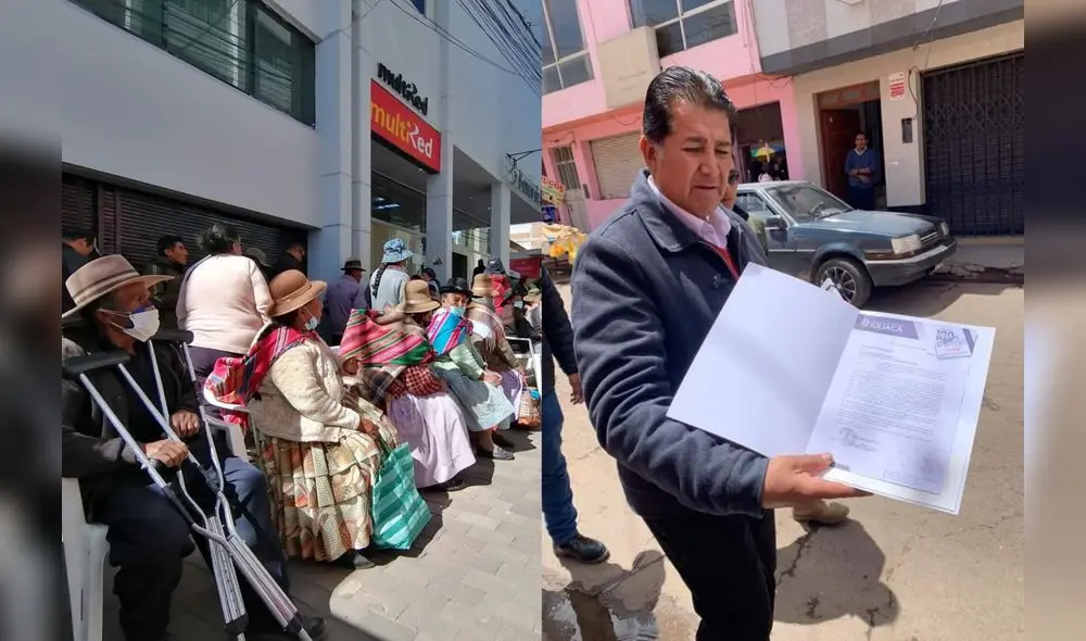 Propuesta de la Municipalidad de Juliaca busca evitar las colas en el Banco de la Nación. Foto: composición LR Propuesta de la Municipalidad de Juliaca busca evitar las colas en el Banco de la Nación. Foto: composición LR