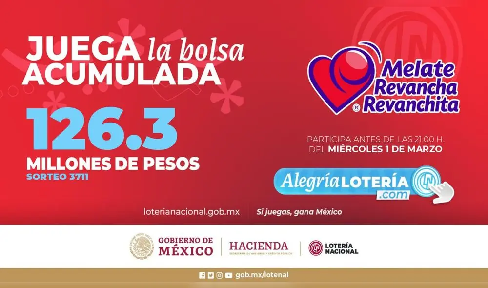 Conoce los resultados del Melate, Revancha y Revanchita del sorteo de HOY, 1 de marzo. Foto: Lotenal Conoce los resultados del Melate, Revancha y Revanchita del sorteo de HOY, 1 de marzo. Foto: Lotenal