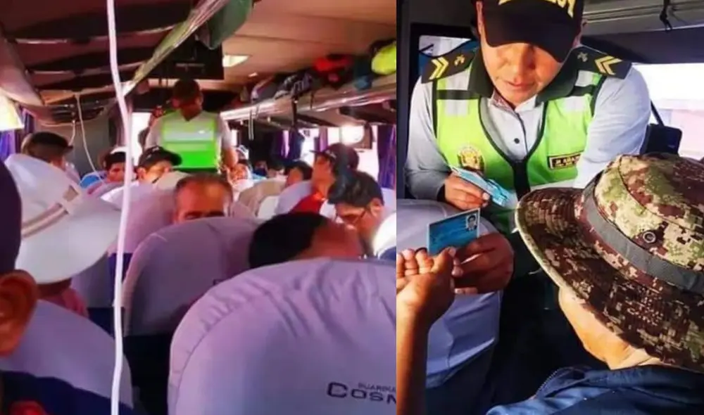 Cuatro buses en camino a Lima. Foto: composición LR/ Red Muqui-Twitter