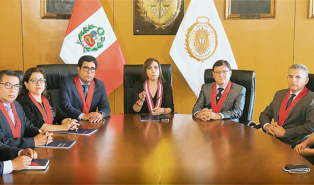 Firmeza. La fiscal de la Nación, Patricia Benavides, reunida con los fiscales coordinadores. Foto: difusión