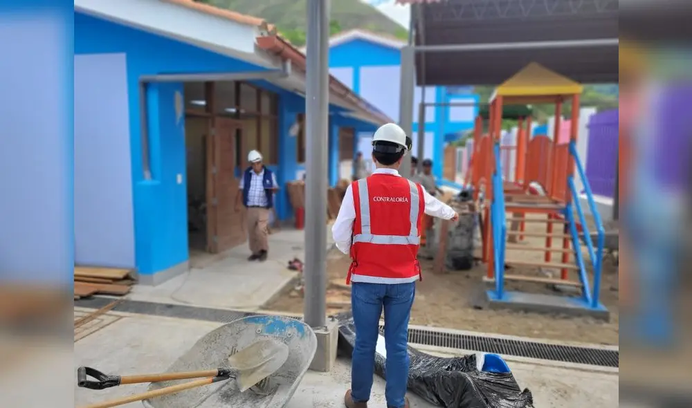 Contraloría supervisó obras de colegios en Lambayeque. Foto: Contraloría
