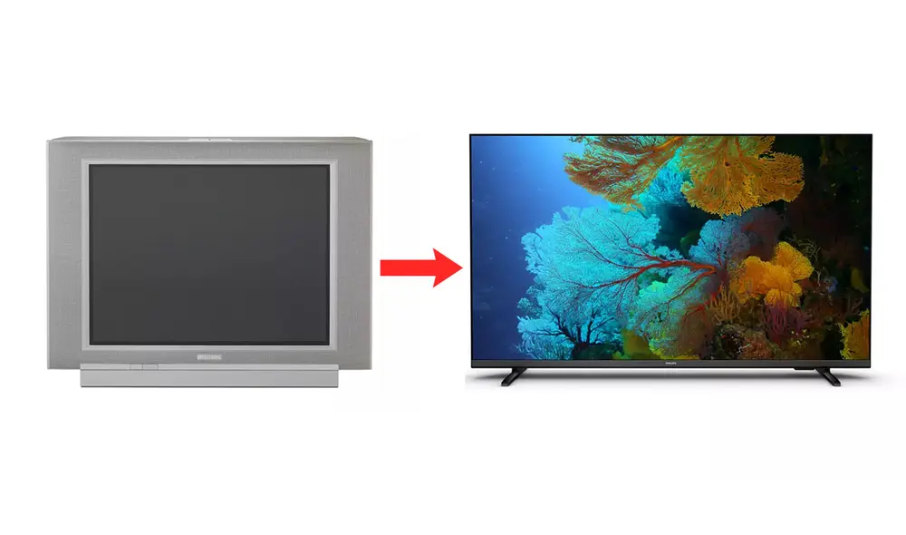 La transición de los televisores cuadrados a los rectangulares comenzó a fines de la década de los 90. Foto: Xataka Home