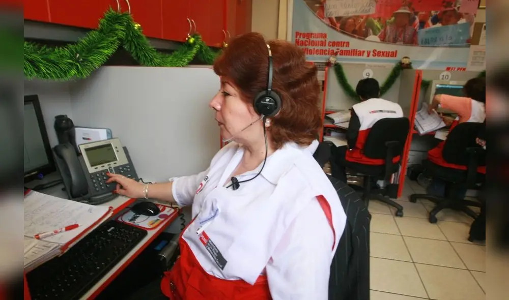 La Línea 100 opera las 24 horas para recibir denuncias de agresiones. Foto: Ministerio de la Mujer La Línea 100 opera las 24 horas para recibir denuncias de agresiones. Foto: Ministerio de la Mujer