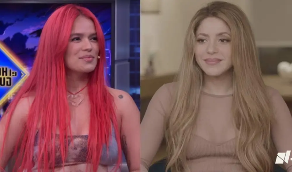 Karol G hace una serie de revelaciones sobre Shakira y "TQG". Foto: composición LR/capturas de "El hormiguero" y NMás / Video: América TV