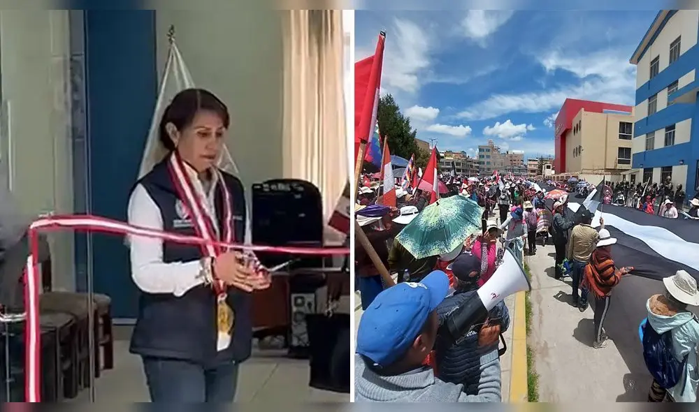 Puno. Presencia de Patricia Benavides causó rechazo en Juliaca. Foto: composición LR | MP | Liubomir Fernández URPI-LR