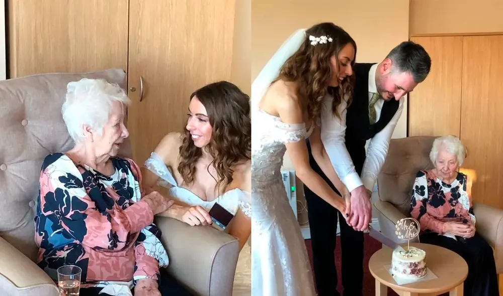 “Siempre quise que mi abuela fuera parte de nuestra boda”, contó Hannah. Foto: composición LR / BBC “Siempre quise que mi abuela fuera parte de nuestra boda”, contó Hannah. Foto: composición LR / BBC