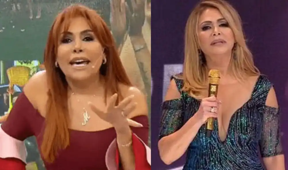 Magaly Medina celebra el éxito de su entrevista con Verónica Linares. Foto: composición LR/captura de ATV/captura de América TV Magaly Medina celebra el éxito de su entrevista con Verónica Linares. Foto: composición LR/captura de ATV/captura de América TV