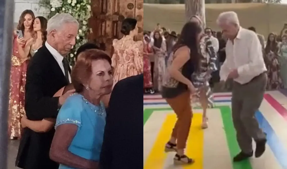 Mario Vargas Llosa y Patricia Llosa contentos en la boda de su nieta. Foto: composición LR/ Mary Luz Aranda / URPI-LR/ Twitter