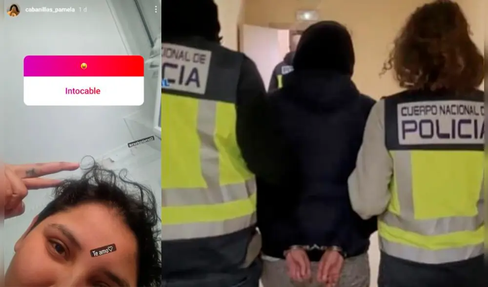 Pamela Cabanillas solía realizar transmisiones en vivo  en su cuenta de Instagram cuando se encontraba prófuga de la justicia. Foto: composición LR /Instagram /@cabanillas_pamela /Twitter /@policia