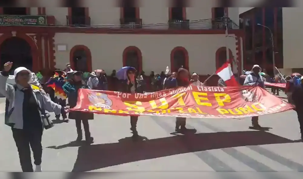 Sutep se suma a marchas en la región de Puno. Foto: Captura de video/Liubomir Fernández URPI-LR.
