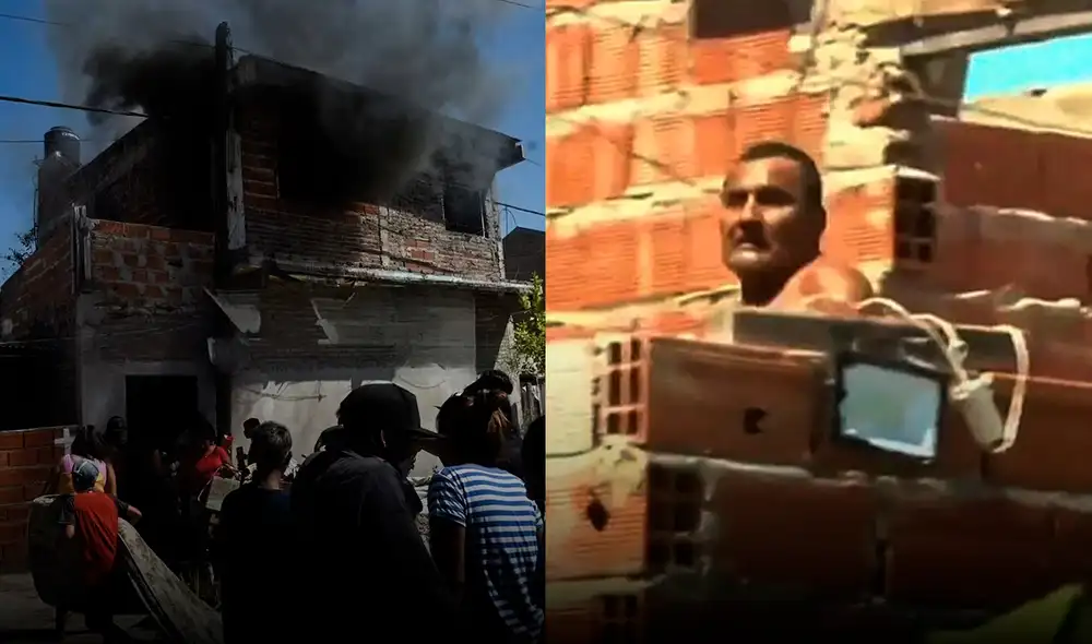 El presunto criminal casi se escapa, pero fue protegido por la Policía en medio de pedradas. Foto: composición LR/La Nación El presunto criminal casi se escapa, pero fue protegido por la Policía en medio de pedradas. Foto: composición LR/La Nación