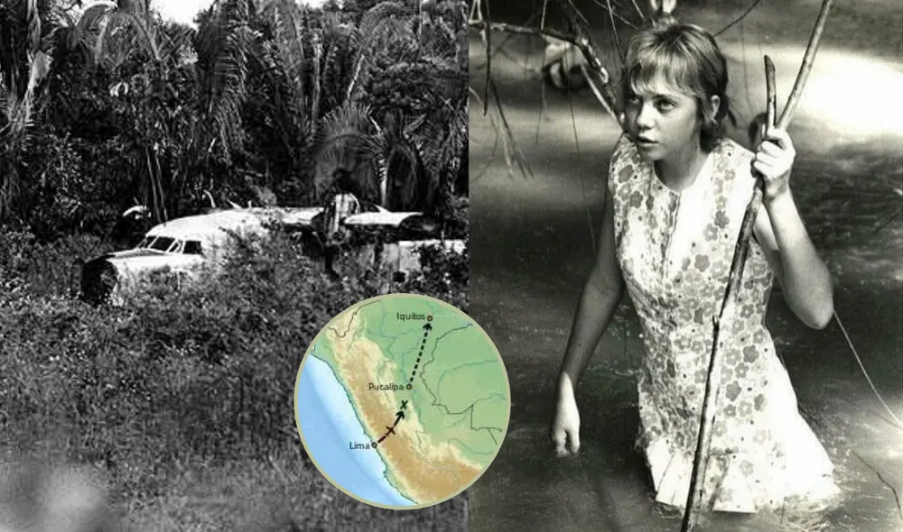 Juliane Koepcke sobrevivió varios días sola en la selva. Foto: composición LR/ AFP/