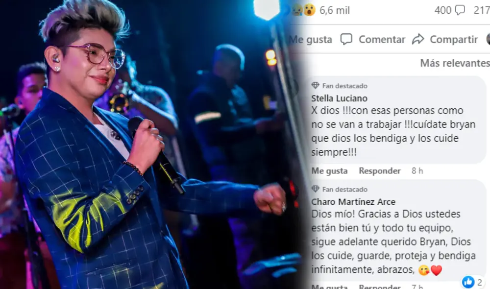 Bryan recibe el apoyo de sus fans ante asalto. Foto: Composición LR/ Facebook / Bryan Arámbulo