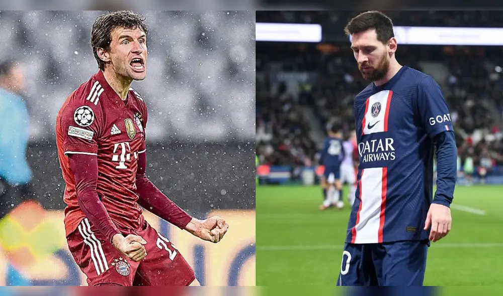 Müller sería titular en el Bayern Múnich, que solo necesita empatar ante el PSG de Messi para avanzar a cuartos. Foto: composición AFP/EFE