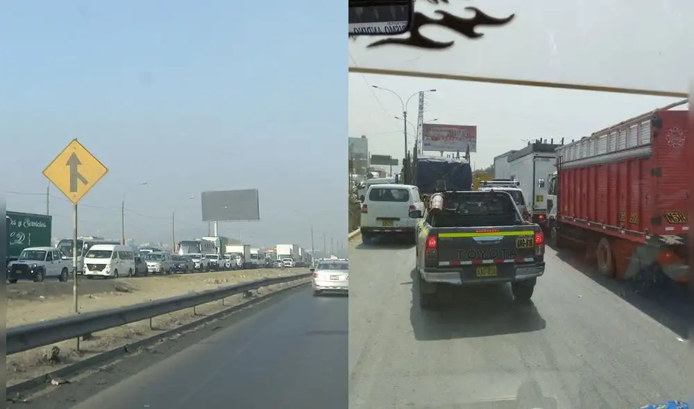 Usuarios han reportado que la congestión se presenta desde Campoy.Foto: Twitter/ kiquediaquino/ Facebook/ Aldair Quispealaya Ordoñez Usuarios han reportado que la congestión se presenta desde Campoy.Foto: Twitter/ kiquediaquino/ Facebook/ Aldair Quispealaya Ordoñez