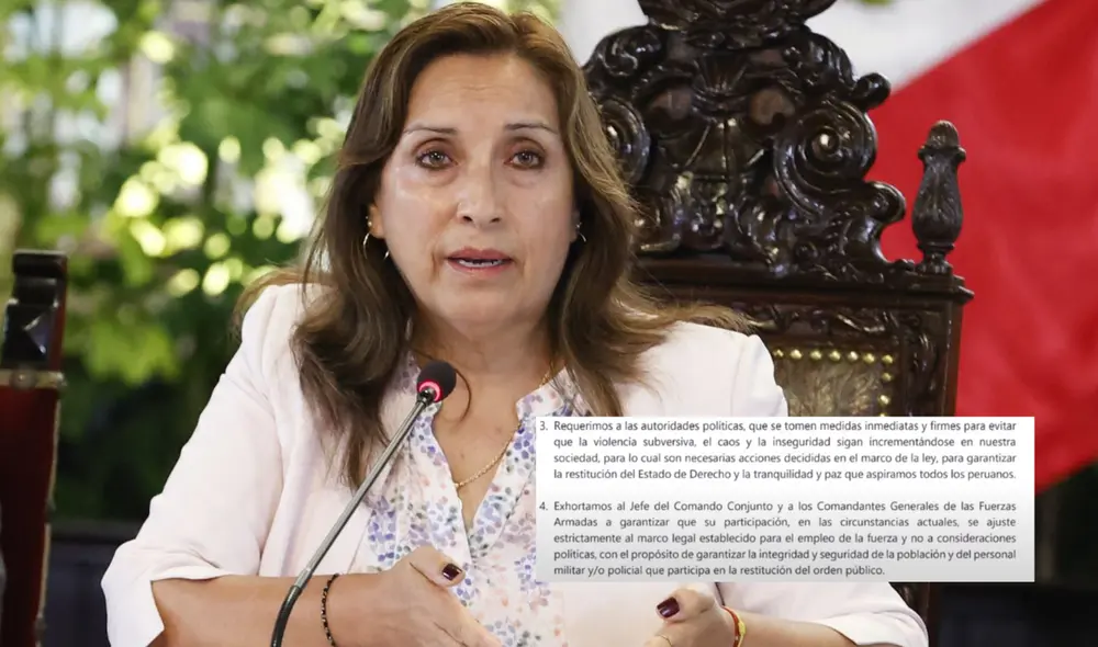 Los almirantes (r) calificaron de "grave" que las decisiones de la mandataria sean respaldadas por ministros de Estado. Foto: Andina Los almirantes (r) calificaron de "grave" que las decisiones de la mandataria sean respaldadas por ministros de Estado. Foto: Andina