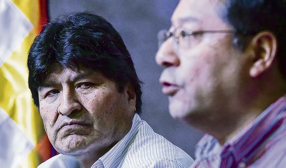 Enfrentados. Evo Morales, líder del MAS, y Luis Arce, actual presidente de Bolivia. Foto: AFP Enfrentados. Evo Morales, líder del MAS, y Luis Arce, actual presidente de Bolivia. Foto: AFP