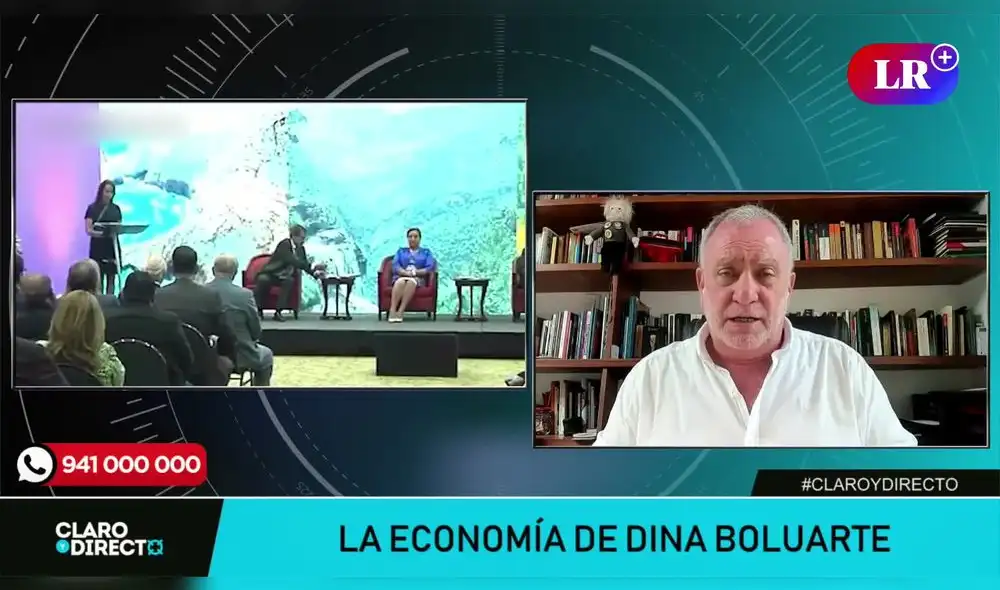Augusto Álvarez Rodrich analiza el discurso de Dina Boluarte acerca de la economía peruana en al actualidad. Foto: captura LR+/Video: LR+/Claro y Directo