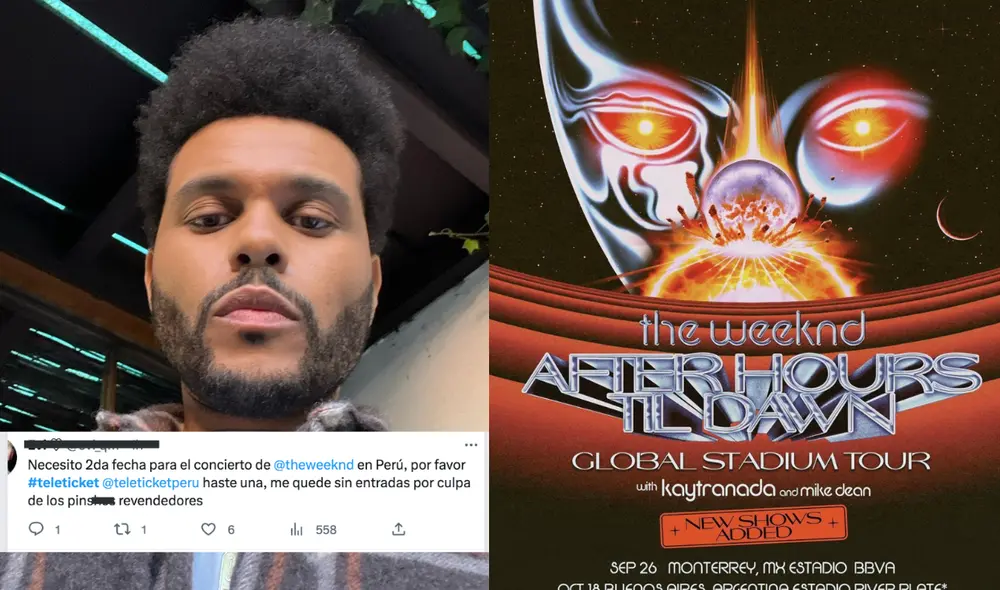Fans de The Weeknd se quedan sin entradas para el concierto. Foto: composición LR/Instagram/Twitter