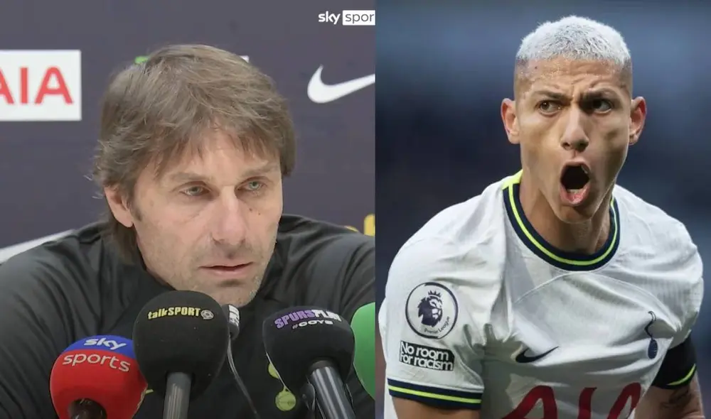 Antonio Conte le respondió a Richarlison en conferencia de prensa. Foto: composición LR/captura Sky Sports