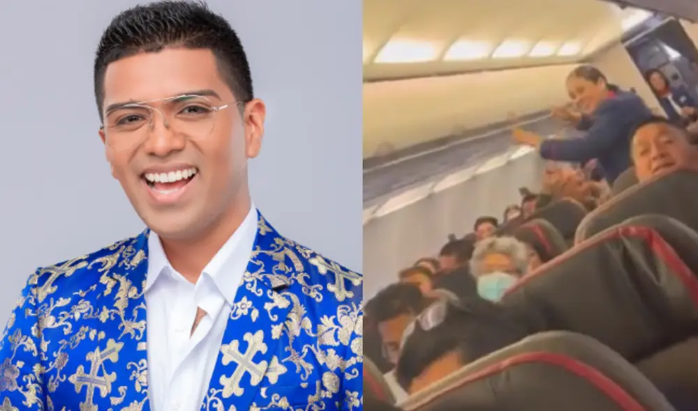 El líder del Grupo 5 fue sorprendido por sus fanáticos dentro de un avión. Foto: composición LR / Instagram