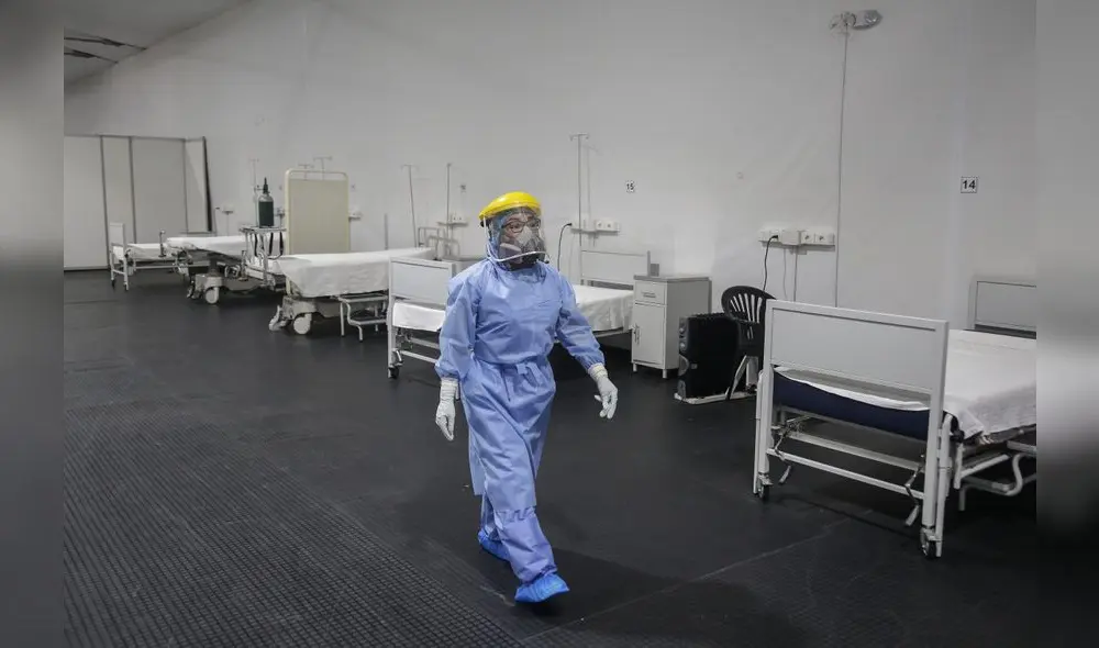 Vacío. Área especial habilitada por la pandemia, en la actualidad ya no tiene pacientes COVID. Se inicio proceso de desmontaje. Foto: La República.