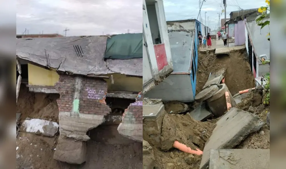 Casas se derrumbaron por lluvias en Trujillo. Foto: composición Luis Fernando Apaza/Ozono Televisión Casas se derrumbaron por lluvias en Trujillo. Foto: composición Luis Fernando Apaza/Ozono Televisión