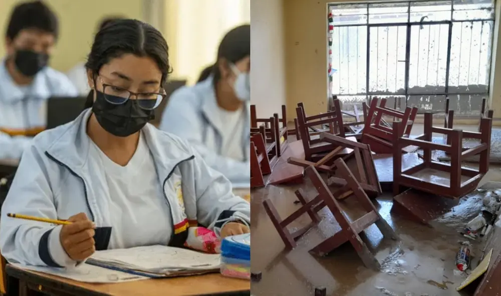 Estudiantes no retornarán a clases este lunes 13 de marzo. Foto: composición LR/Andina/LR