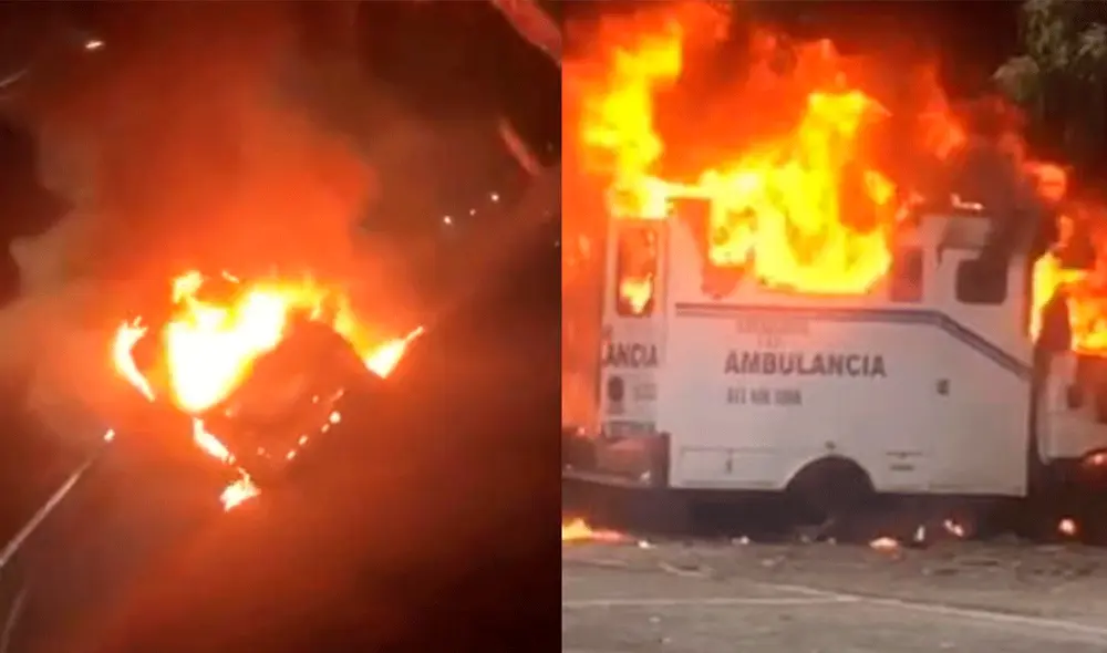 “Criminales quemaron esta noche dos ambulancias”, declaró el Gobernador de Antioquia, Aníbal Gaviria. Foto: El Heraldo