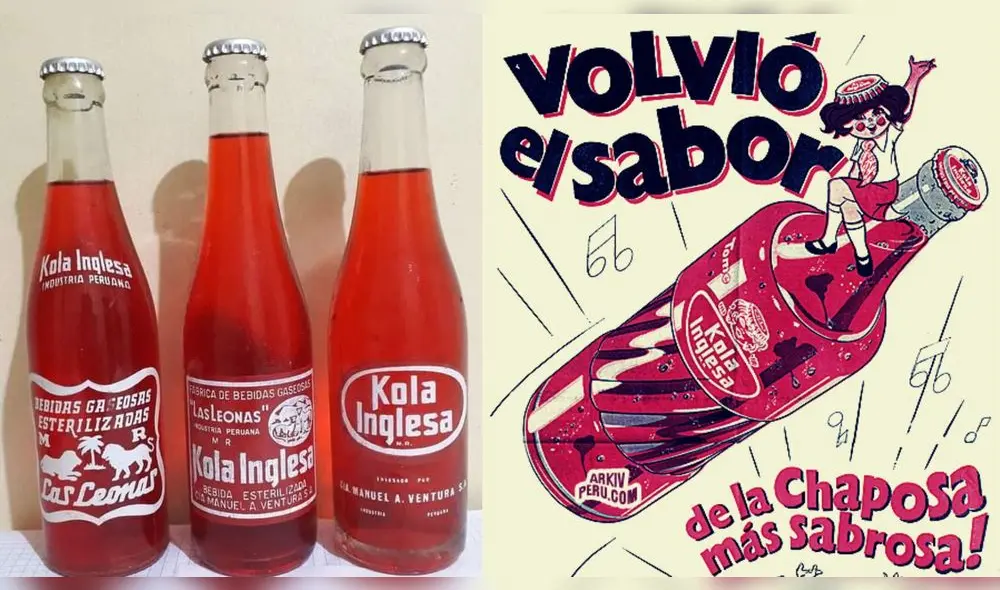 La Kola Inglesa tuvo presencia en el mercado peruano durante más de 60 años. Foto: composición LR/PerúRetro/Arkivperu