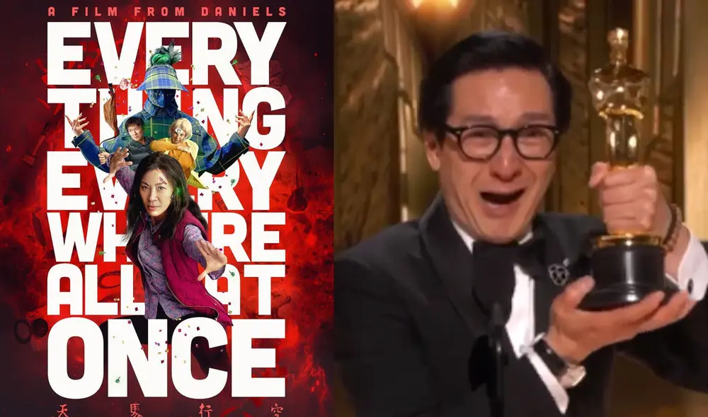 Ke Huy Quan ganó el Oscar 2023 a mejor actor de reparto por "Todo en todas partes". Foto: composición LR/A24/Captura de TNT