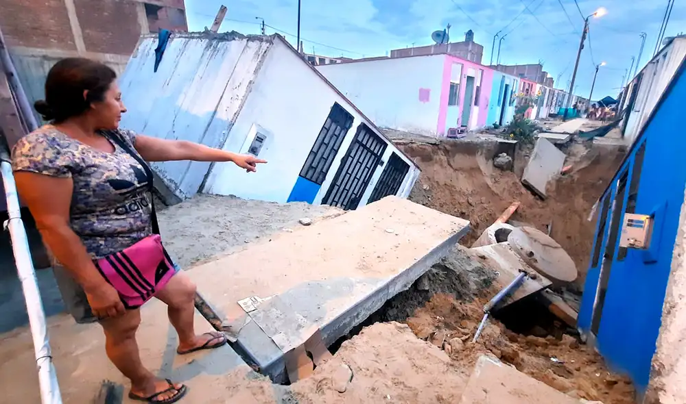 Casas se desplomaron tras fuertes lluvias en Trujillo. Foto: La República/URPI