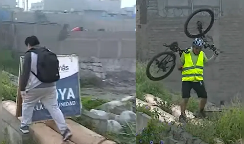 Según los residentes, las autoridades les prometieron construir un puente desde que ocurrió el fenómeno del Niño en el 2017. Foto: Latina Según los residentes, las autoridades les prometieron construir un puente desde que ocurrió el fenómeno del Niño en el 2017. Foto: Latina