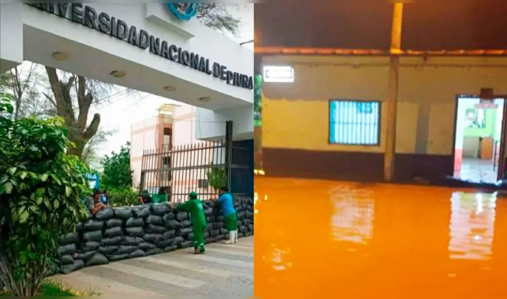 La Universidad Nacional de Piura toma acciones para evitar la inundación, tal como sufren diferentes sectores de esta localidad. Foto: composición Fabrizio Oviedo/ La República La Universidad Nacional de Piura toma acciones para evitar la inundación, tal como sufren diferentes sectores de esta localidad. Foto: composición Fabrizio Oviedo/ La República
