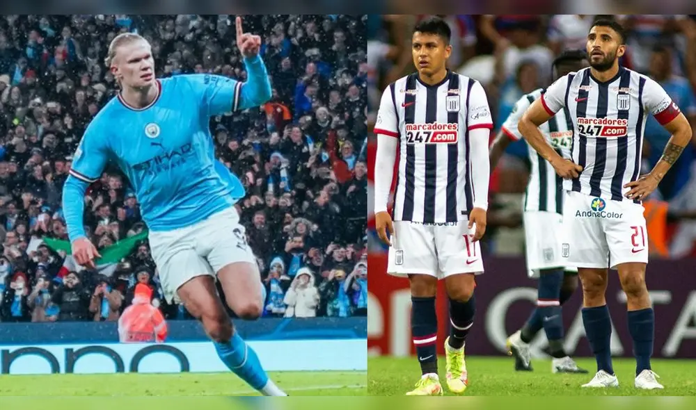El récord de Erling Haaland en Champions fue comparado con el de su compañero Julián Álvarez ante Alianza Lima. Foto: composición Manchester City/AFP | Video: ESPN