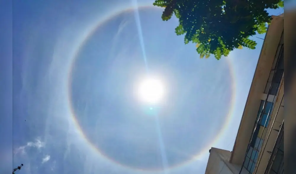 Halo solar sorprende a ciudadanos del departamento norteño. Foto: TVI Noticias Halo solar sorprende a ciudadanos del departamento norteño. Foto: TVI Noticias