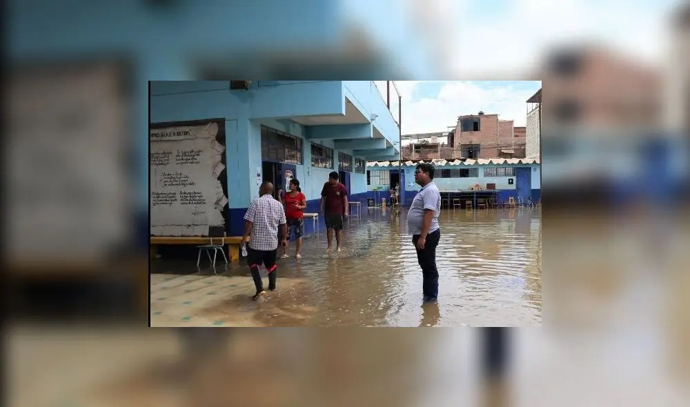 Colegios quedaron inundados por las constantes lluvias. Foto: Ugel Chiclayo