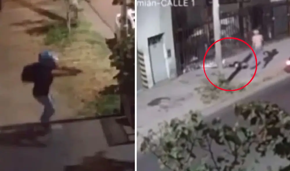 El policía se escondió  detrás de un árbol, sacó su arma de fuego y mató a tiros a un ladrón. Foto: captura/Primer plano